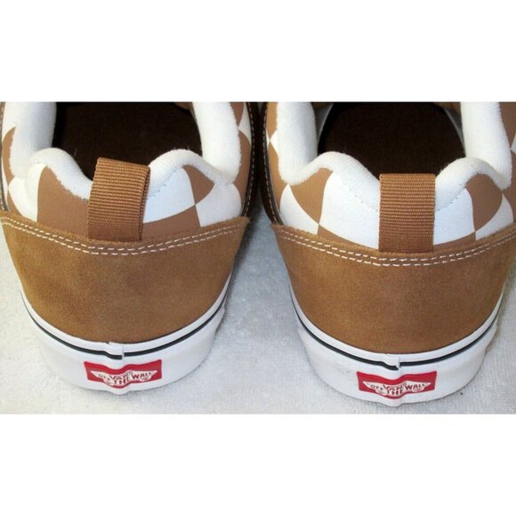 Vans Men's Knu Skool Mega Checkerboard Brown White Skate Shoes sizes NIB - Picture 5 of 5
